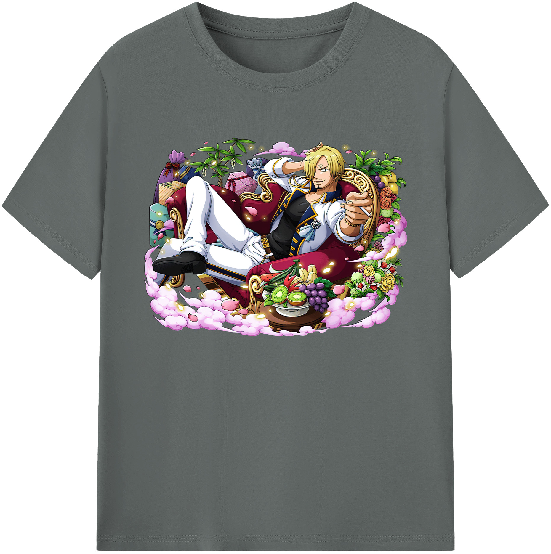 （画像用） ワンピース サンジ ONE PIECE Sanji 綿100％ メンズ半袖Tシャツ｜肌触りやわらか＆通気性
